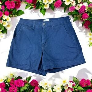 Market & Spruce Blue Chino Shorts Sz 4 Cotton Blend 4" Inseam Casual Stretch